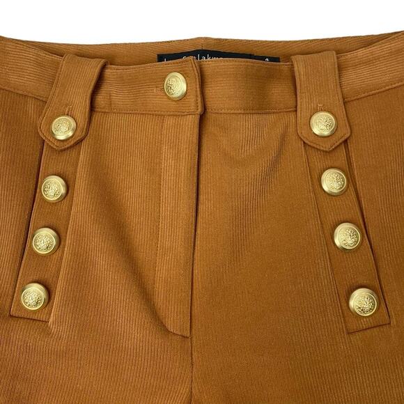 IRIS SETLAWKE Corduroy Crop Flared Sailor Pant Sz 4 Cognac - Picture 5 of 7